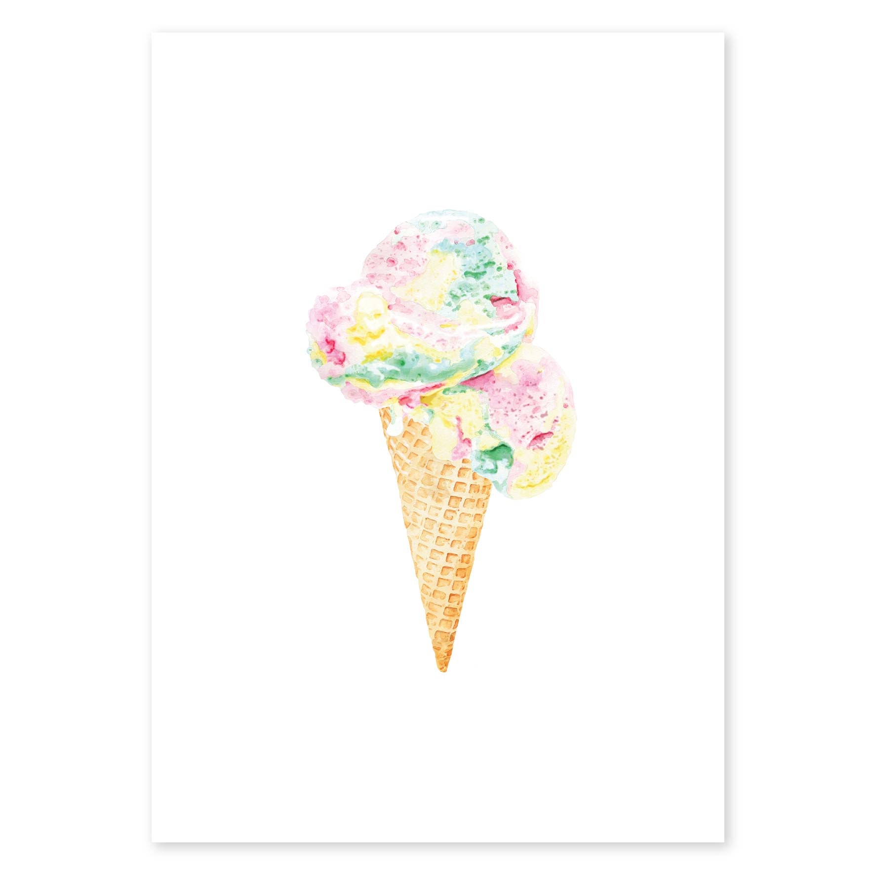 Rainbow Scoops Icecream- Fine Art Print